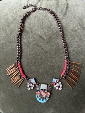 Vintage Statement Multicolor Pendant Necklace